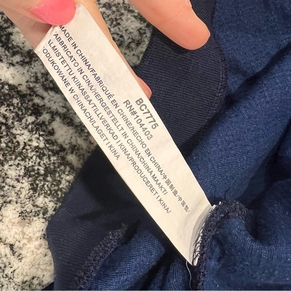 J.O.A. Navy with red and white trim short chenille sweater - Picture 6 of 14